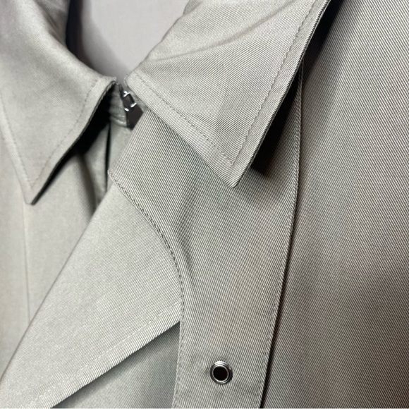 All Saints Men's 40 Large Siren Mac Twill Trench Coat Sage Green - Picture 5 of 16